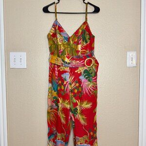 Farm Rio Printed V-Neck Jumpsuit